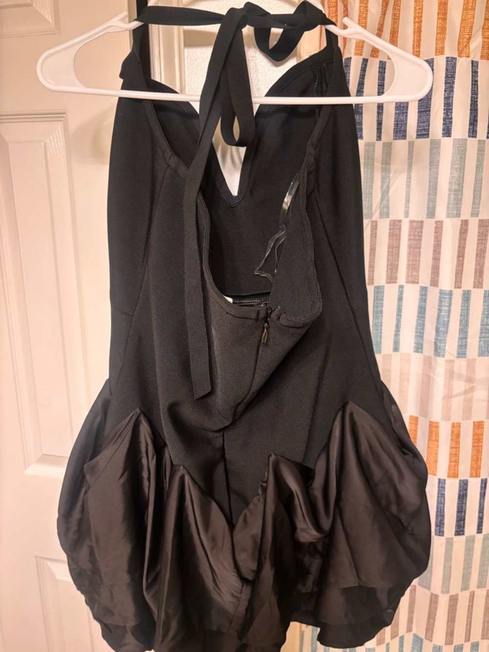 Fashion Nova Black Halter Ruffle V-Neck Mini Dress - Picture 6 of 6